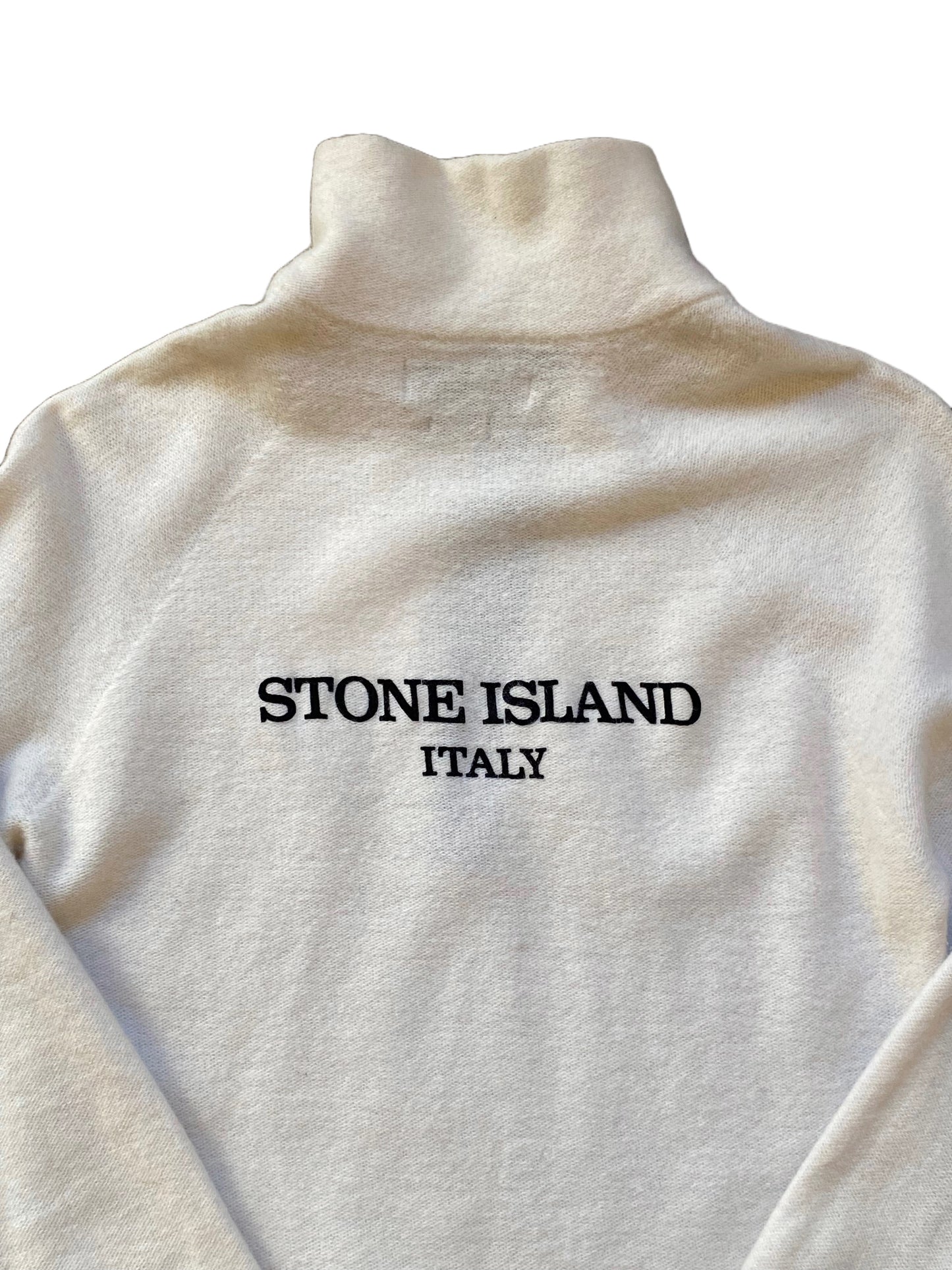 Stone Island Wool Half Zip Jumper - Beige - Small