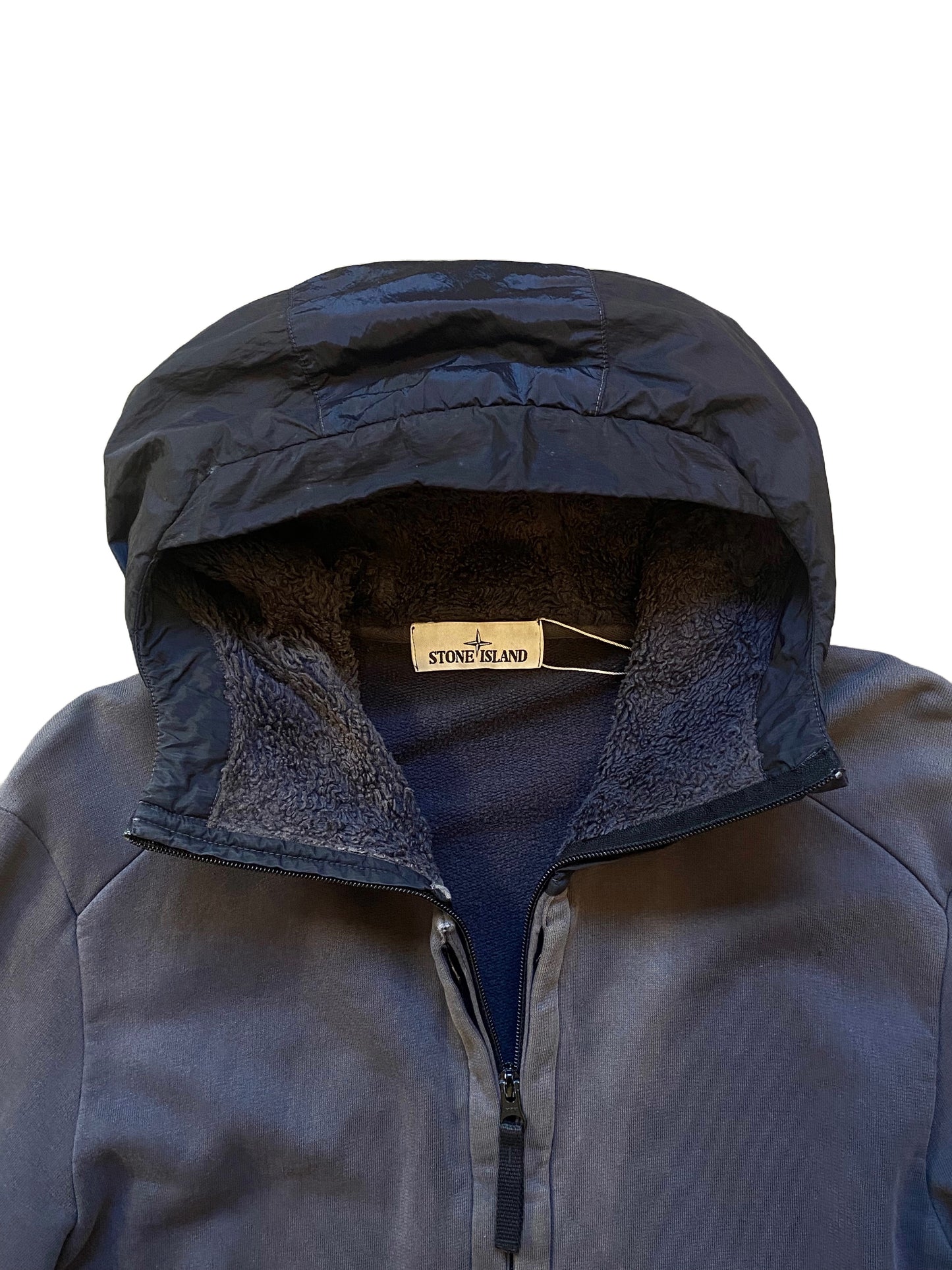 Stone Island Nylon Hoodie - Faded Black - Large