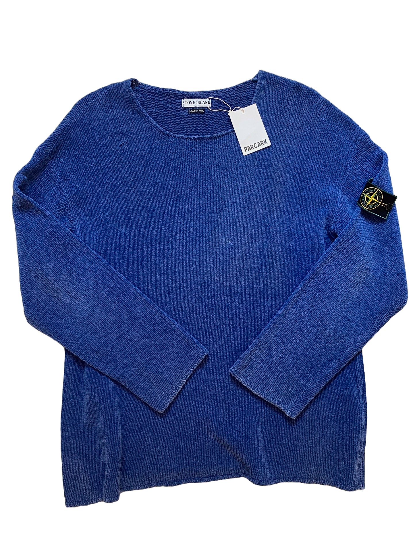 Stone Island 90´s Vintage Knit 100% Cotton Chenille - Faded Blue - Large