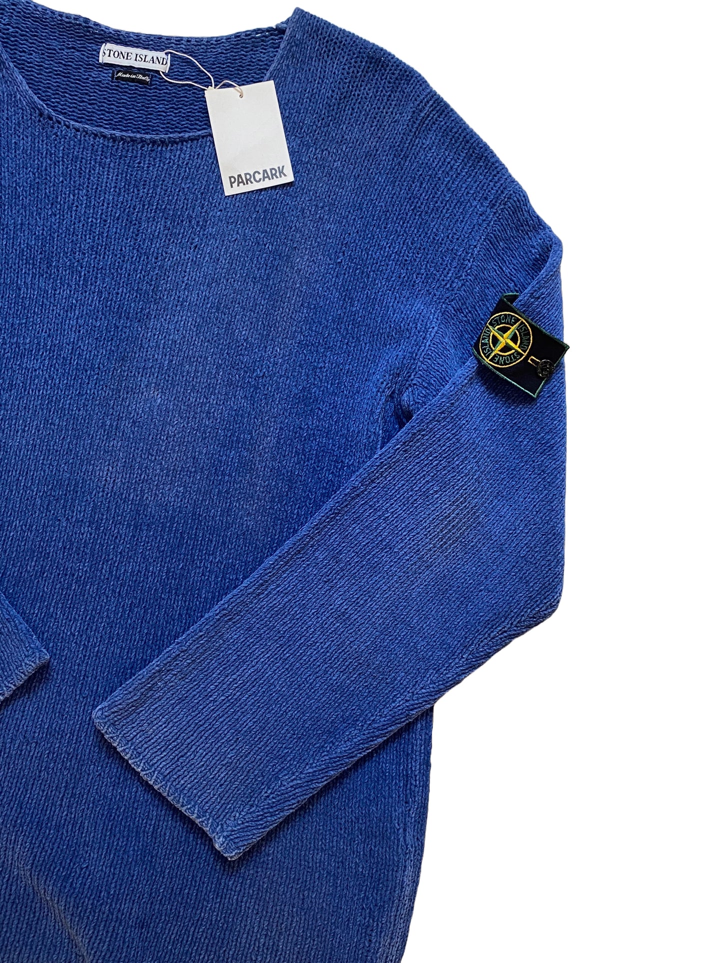Stone Island 90´s Vintage Knit 100% Cotton Chenille - Faded Blue - Large