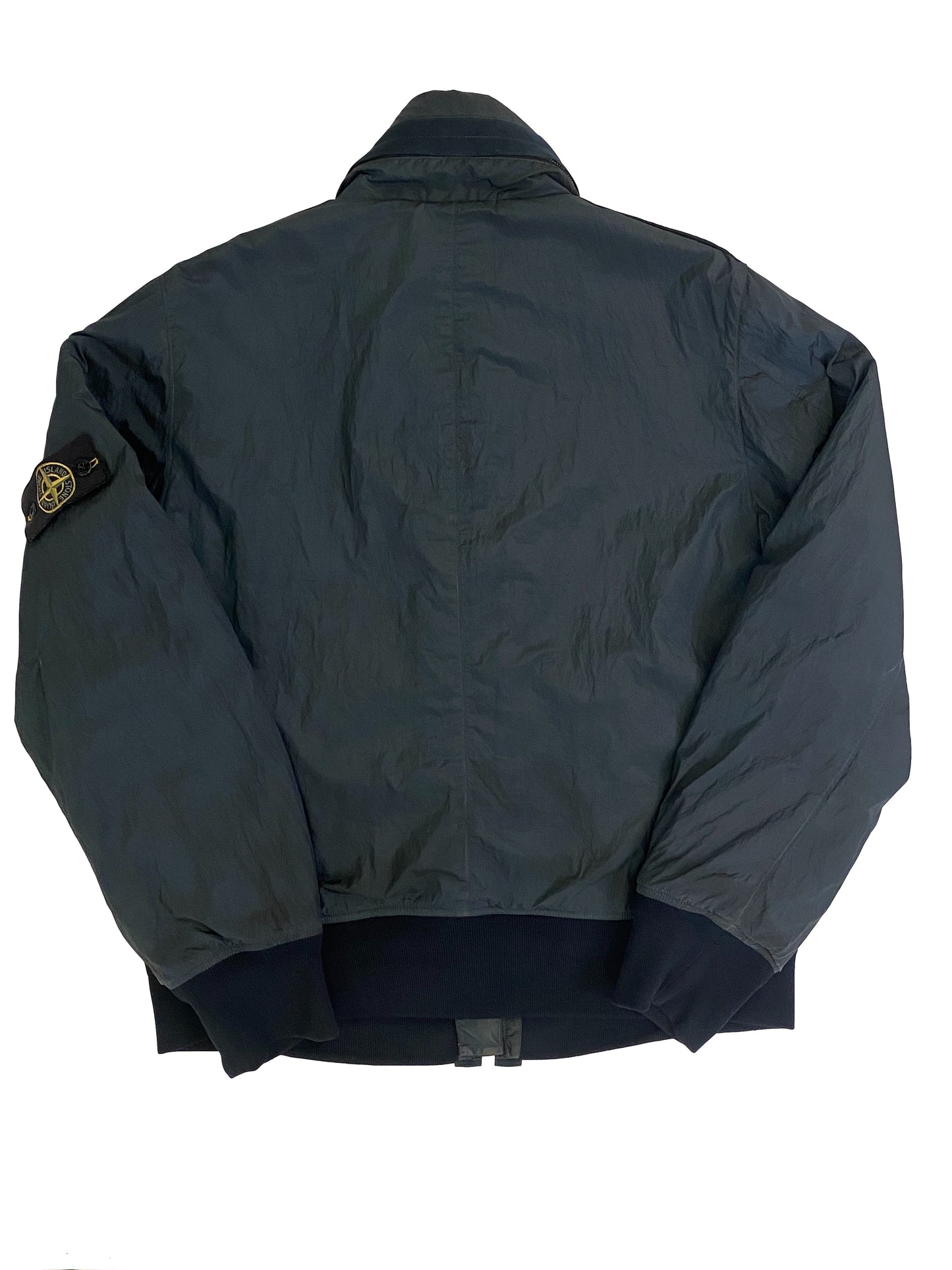Stone Island Logo Patch Light Bomber Jacket - Dark Green - Extra Large