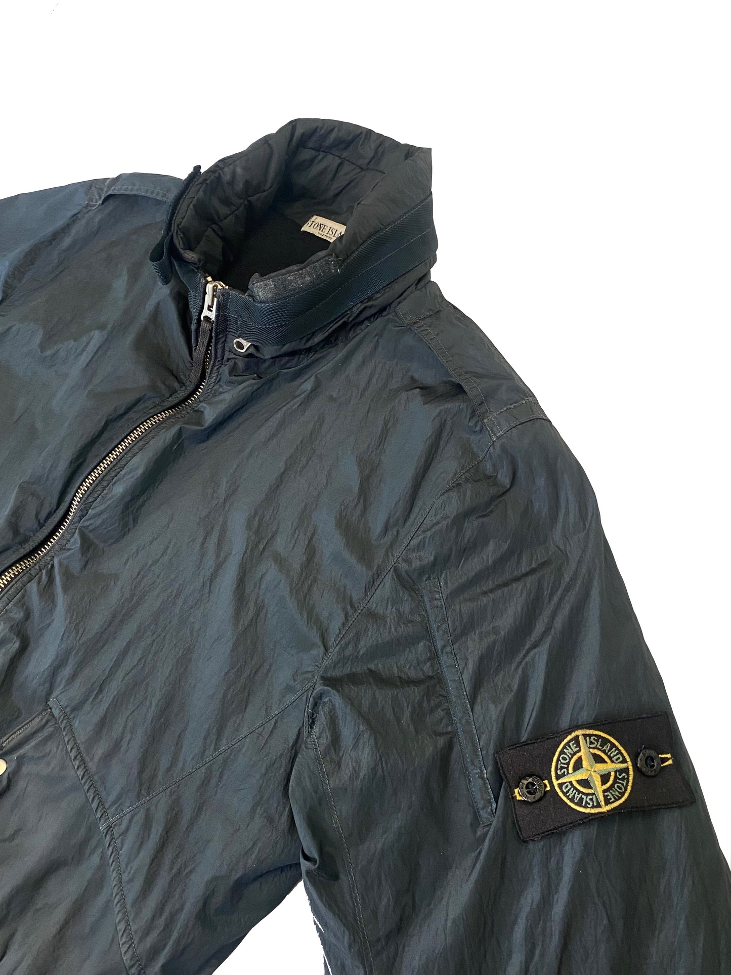 Stone Island Logo Patch Light Bomber Jacket - Dark Green - Extra Large