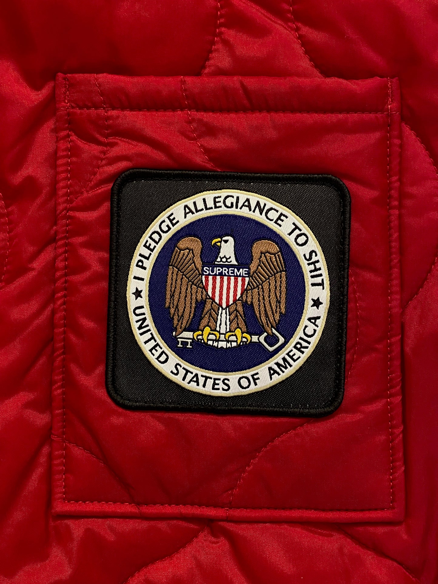Supreme Quilted Liner Hooded Jacket - Red - Large