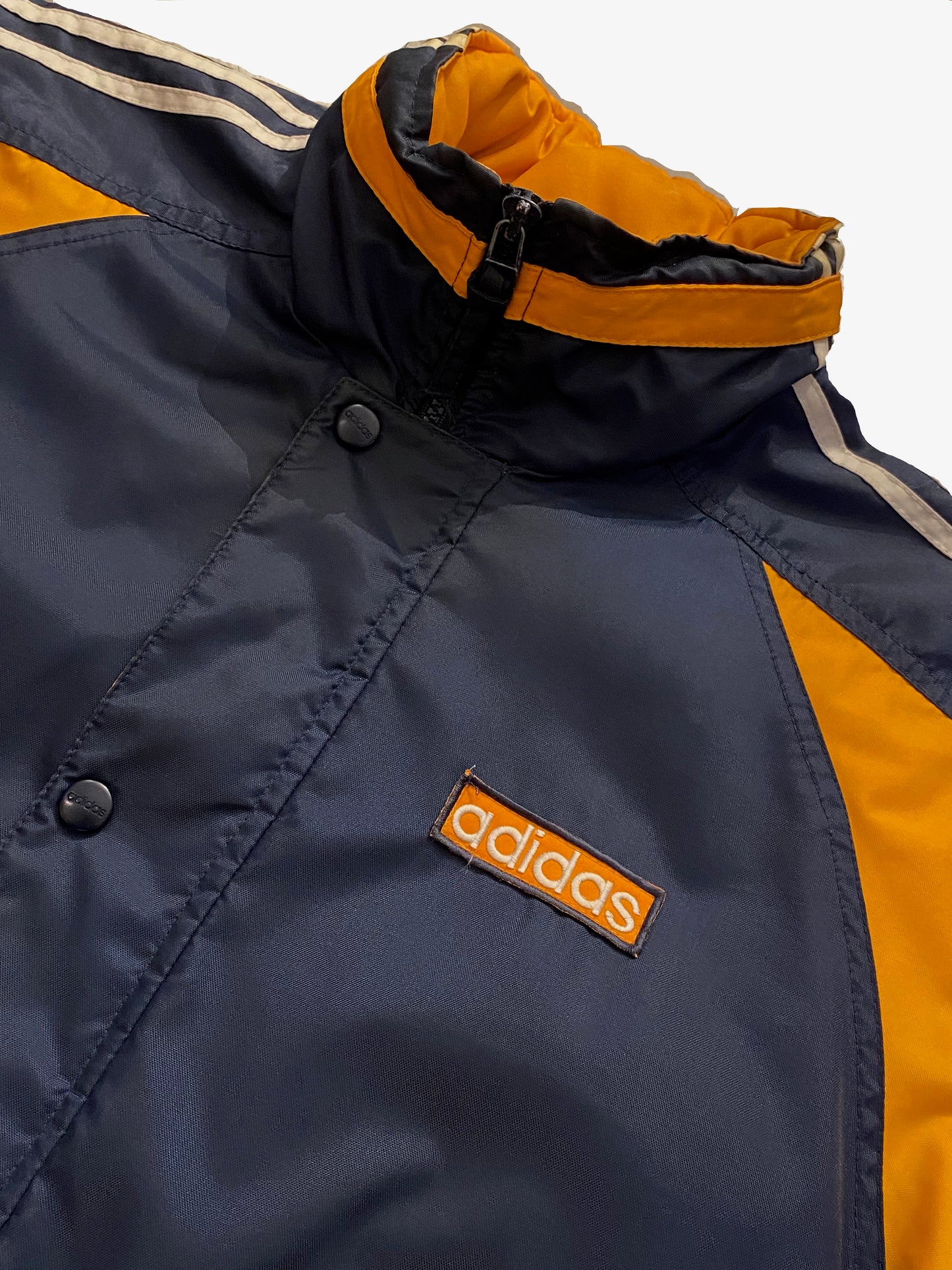 Adidas Vintage Puffer Jacket - Navy Blue - Large