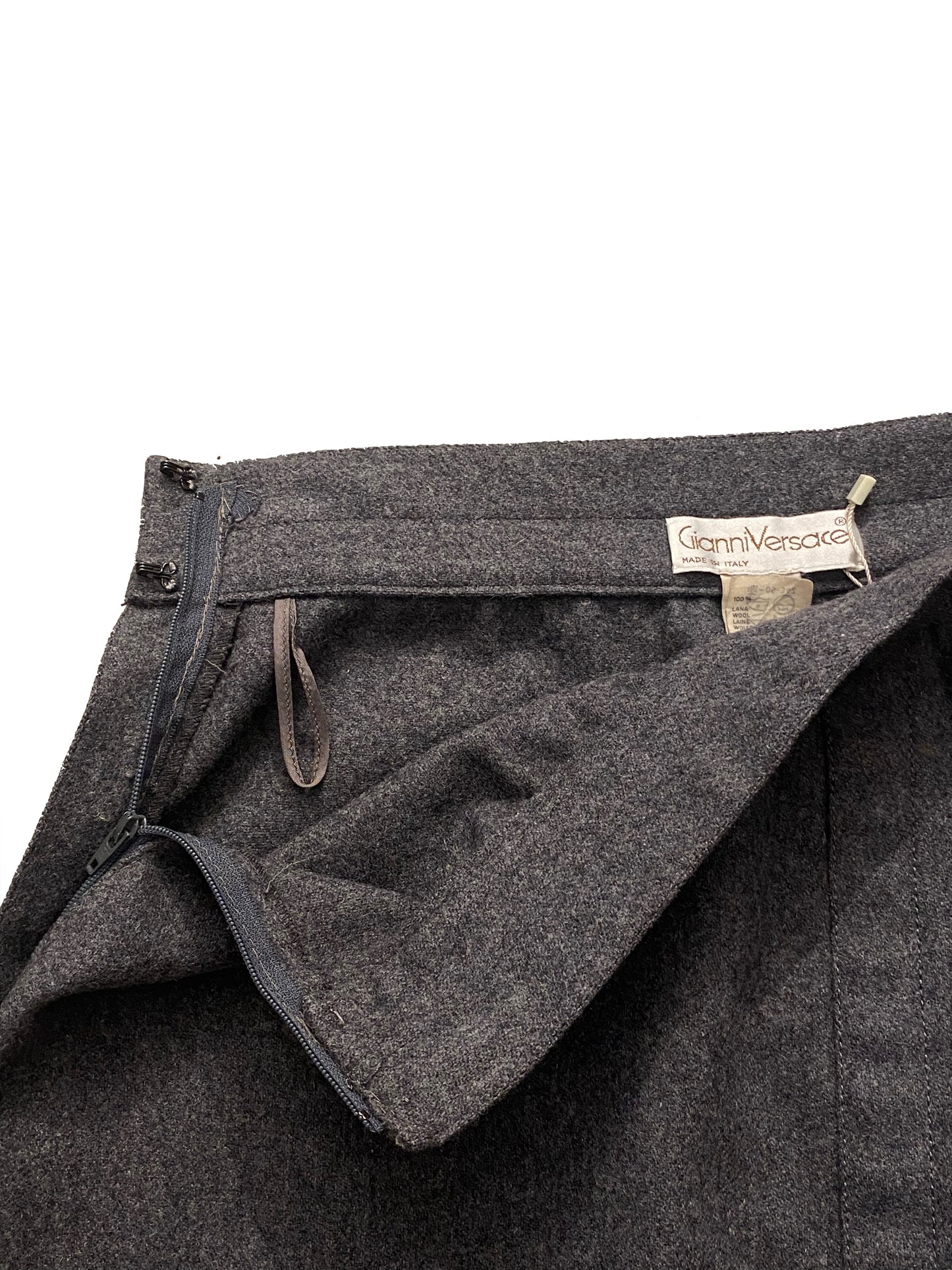 Gianni Versace Wool Skirt - Grey - Medium