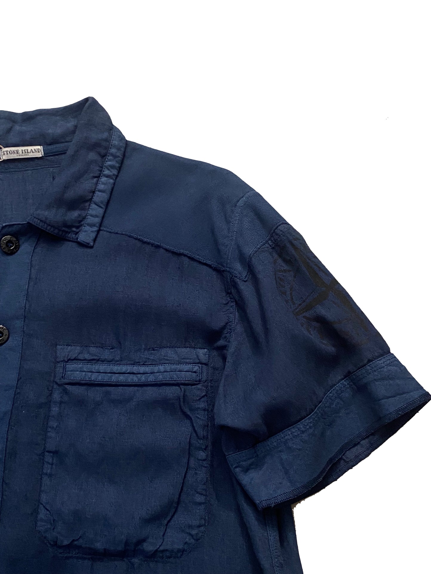 Stone Island Short Sleeves Shirt - Navy Blue - Extra Large