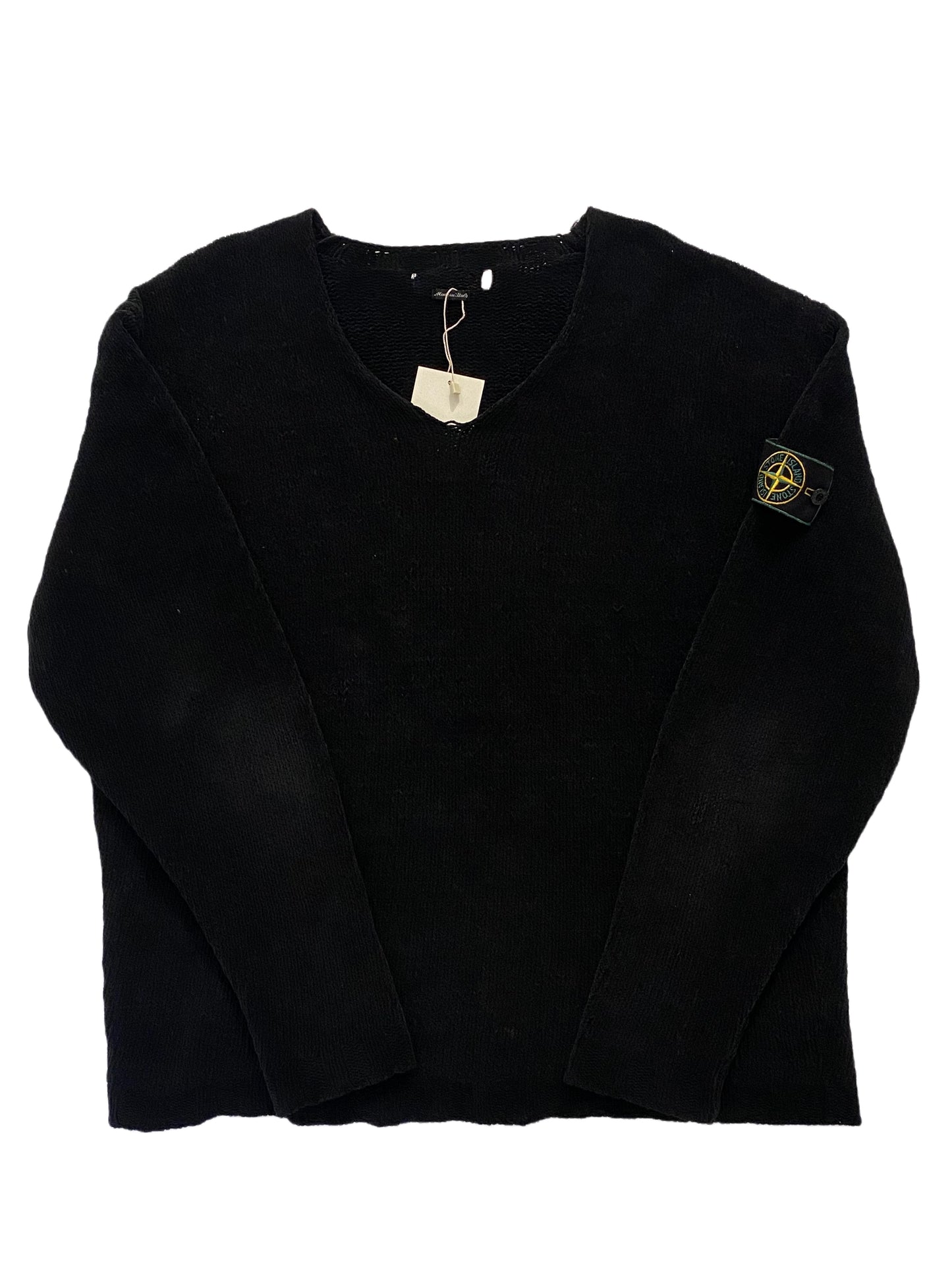 Stone Island 90´s Vintage Knit 100% Cotton Chenille - Black - Extra Large