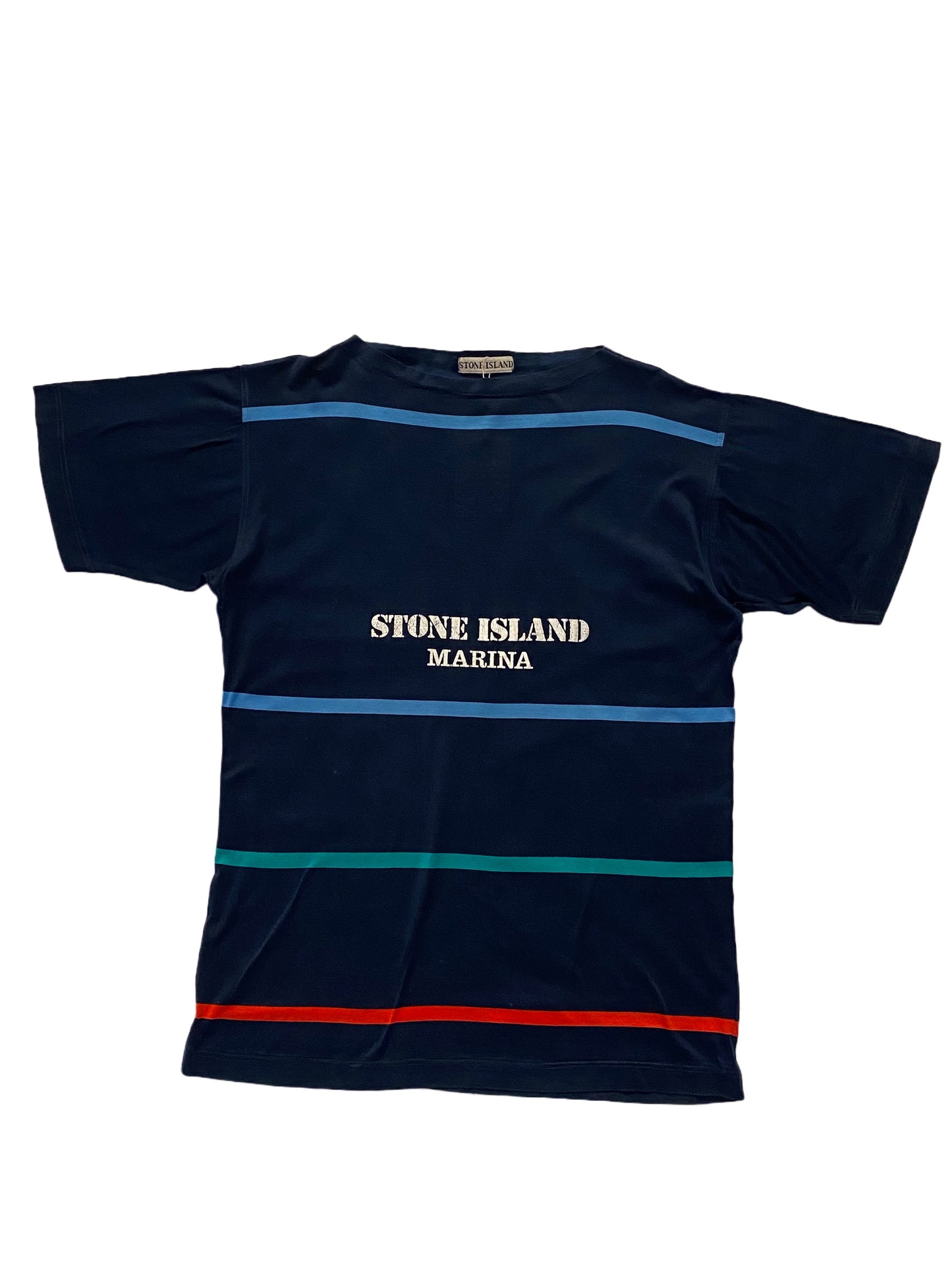 Stone Island Marina Vintage Stripped T-shirt - Blue - Large
