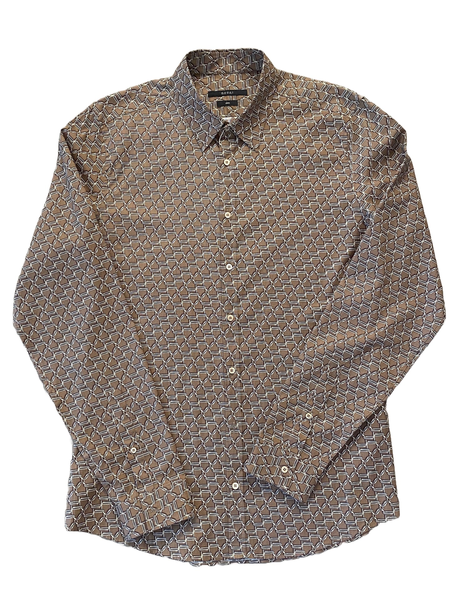 Gucci Horsebit Print Shirt - Brown - Extra Large