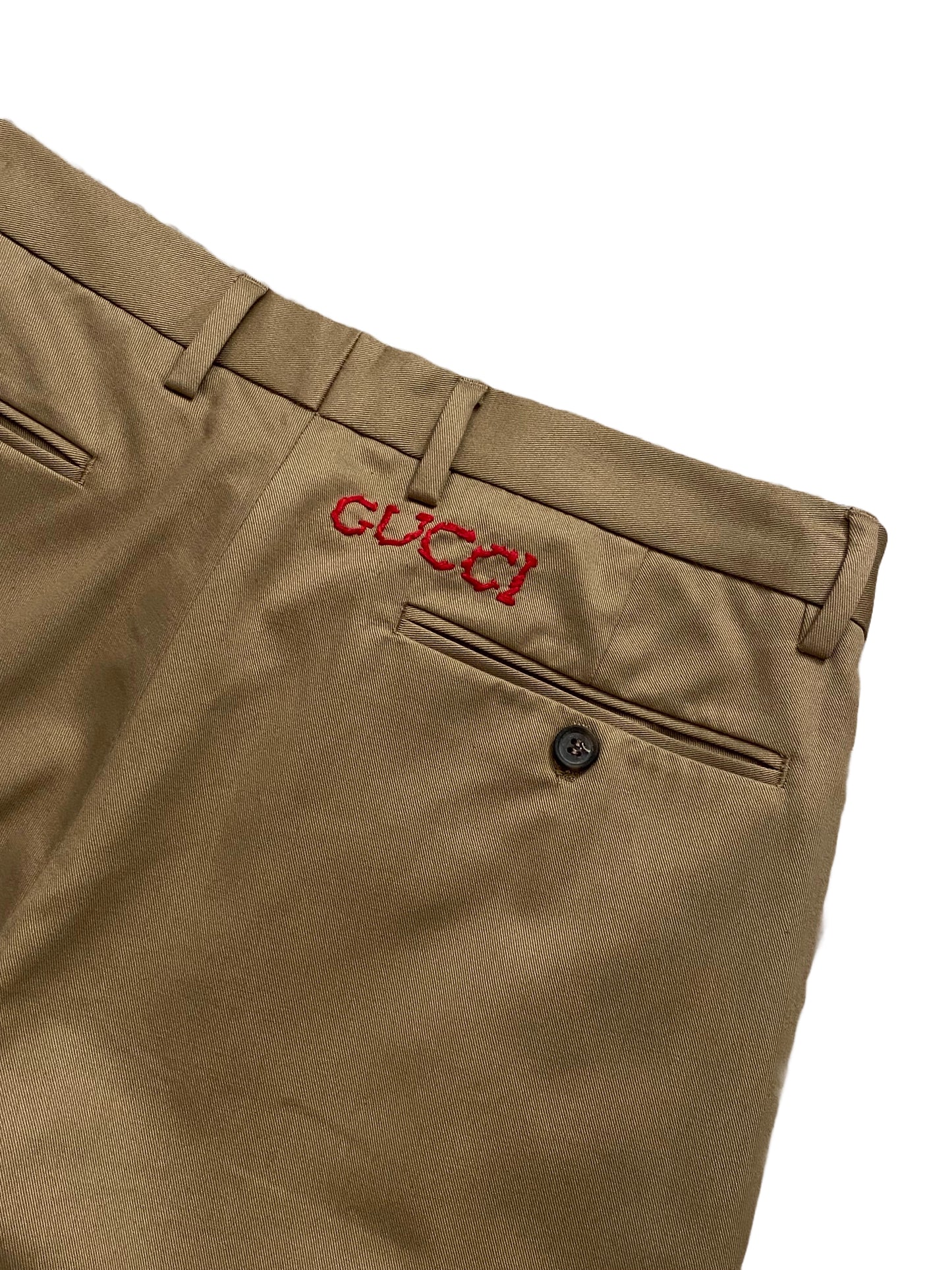 Gucci Cotton Drill Trousers - Light Brown - Large