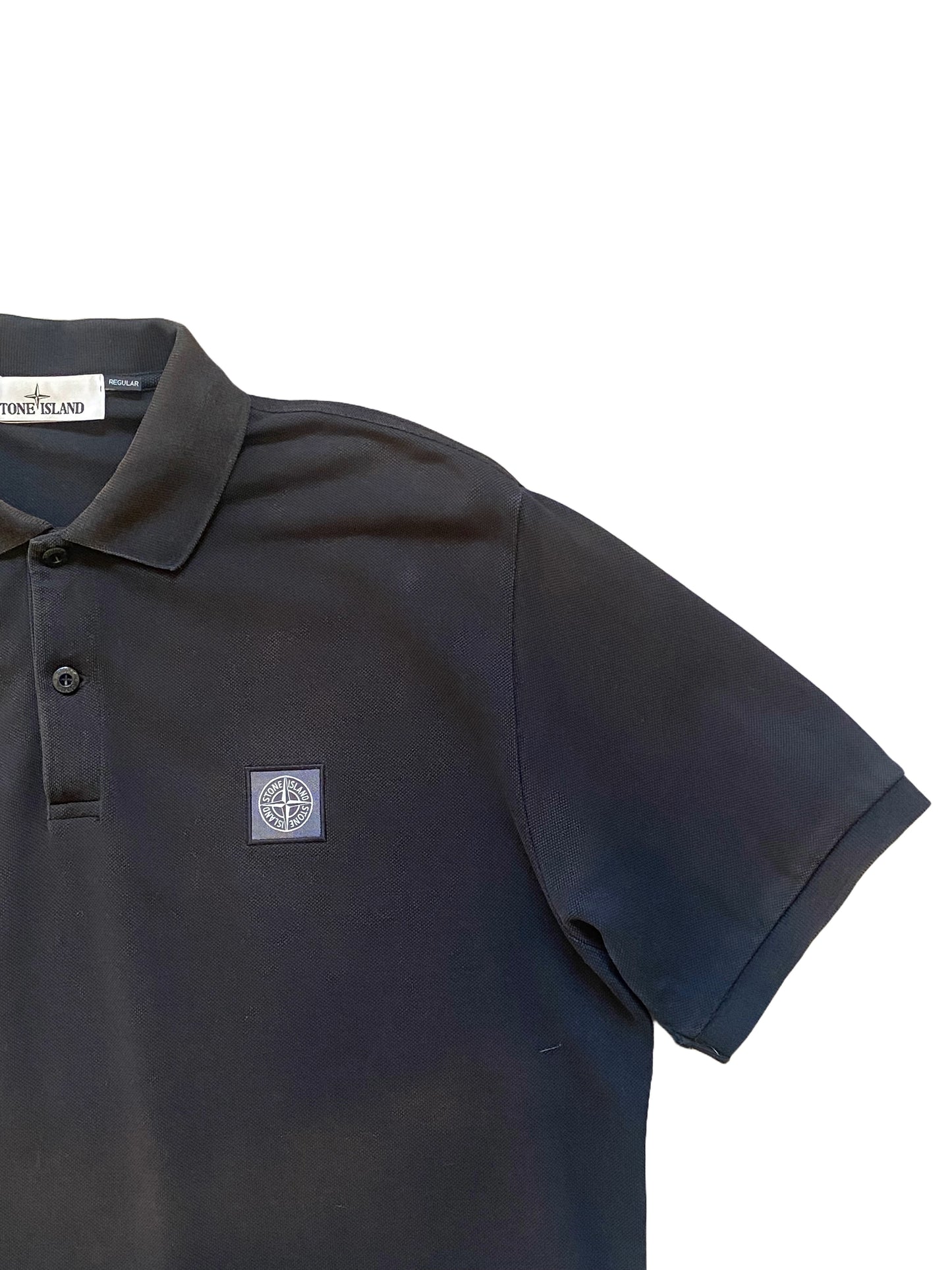 Stone Island Pique S/S Polo - Black - Extra Large