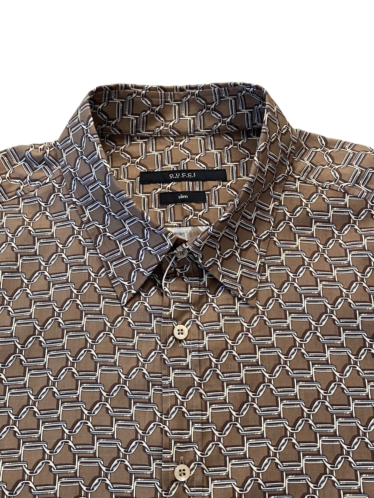 Gucci Horsebit Print Shirt - Brown - Extra Large