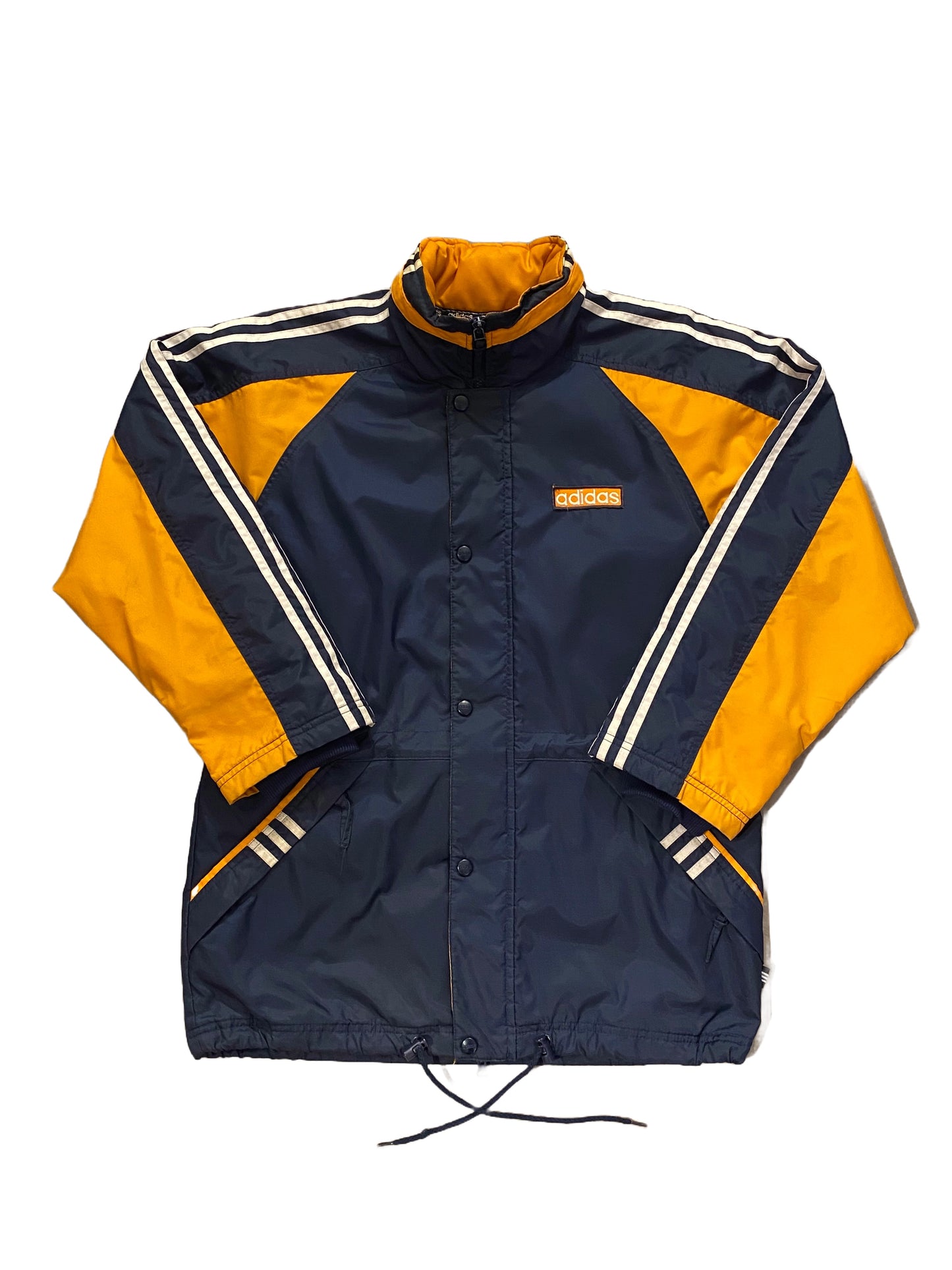 Adidas Vintage Puffer Jacket - Navy Blue - Large