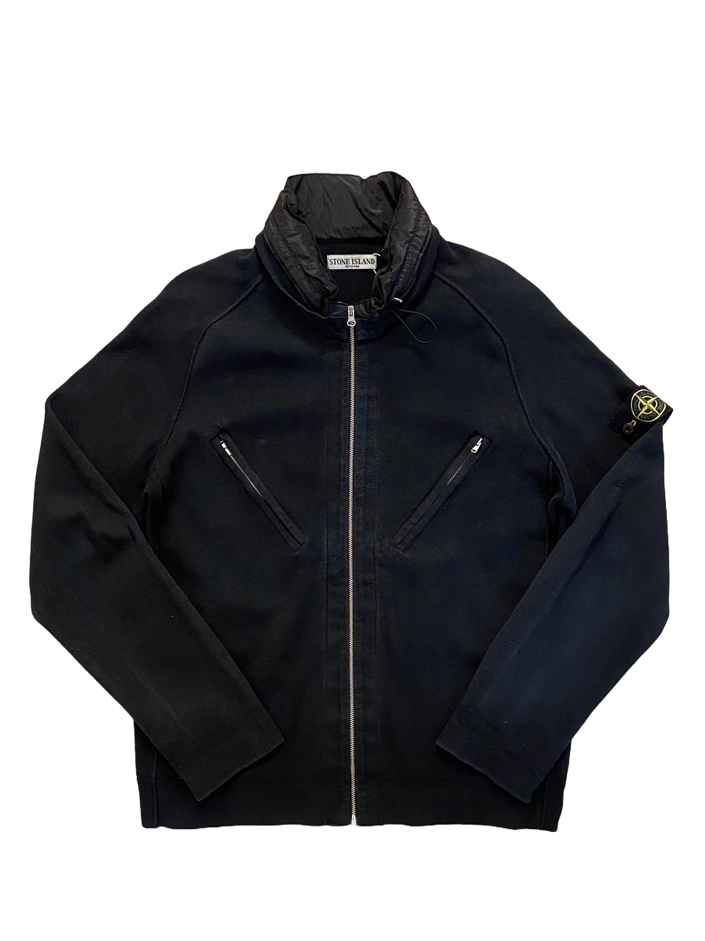 Stone Island Full Zip Cardigan in Cotton - Black - Extra Large