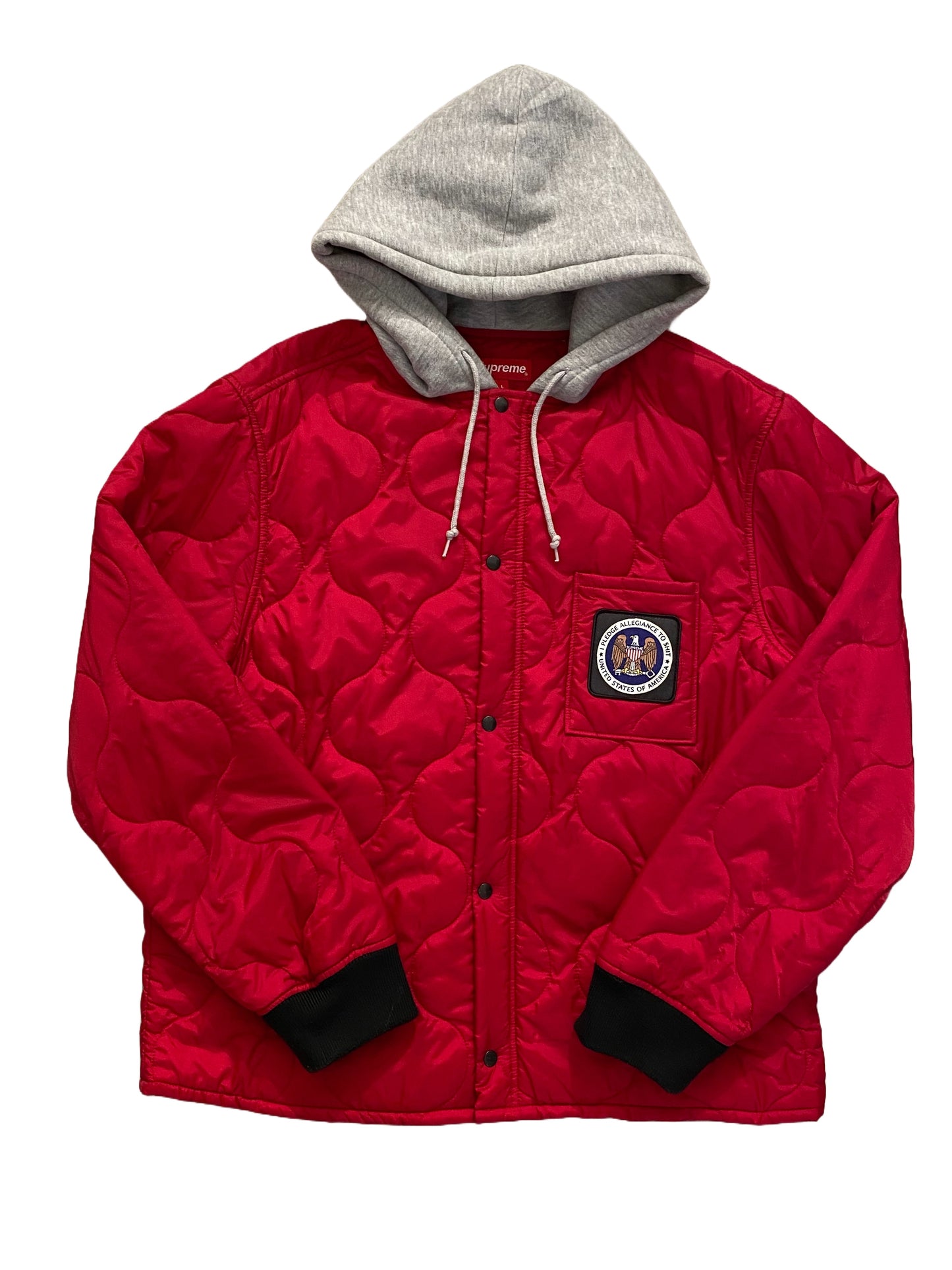 Supreme Quilted Liner Hooded Jacket - Red - Large