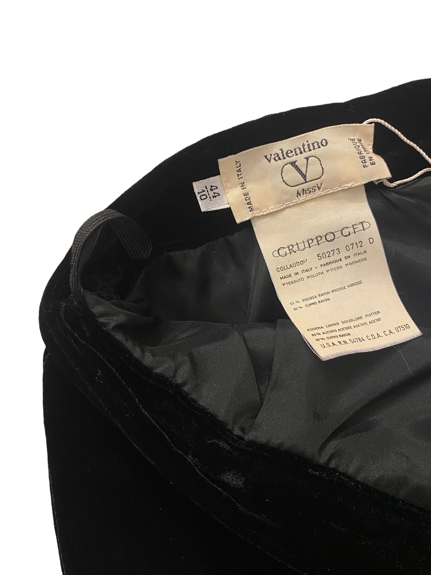 Valentino Velvet Skirt - Black - Medium