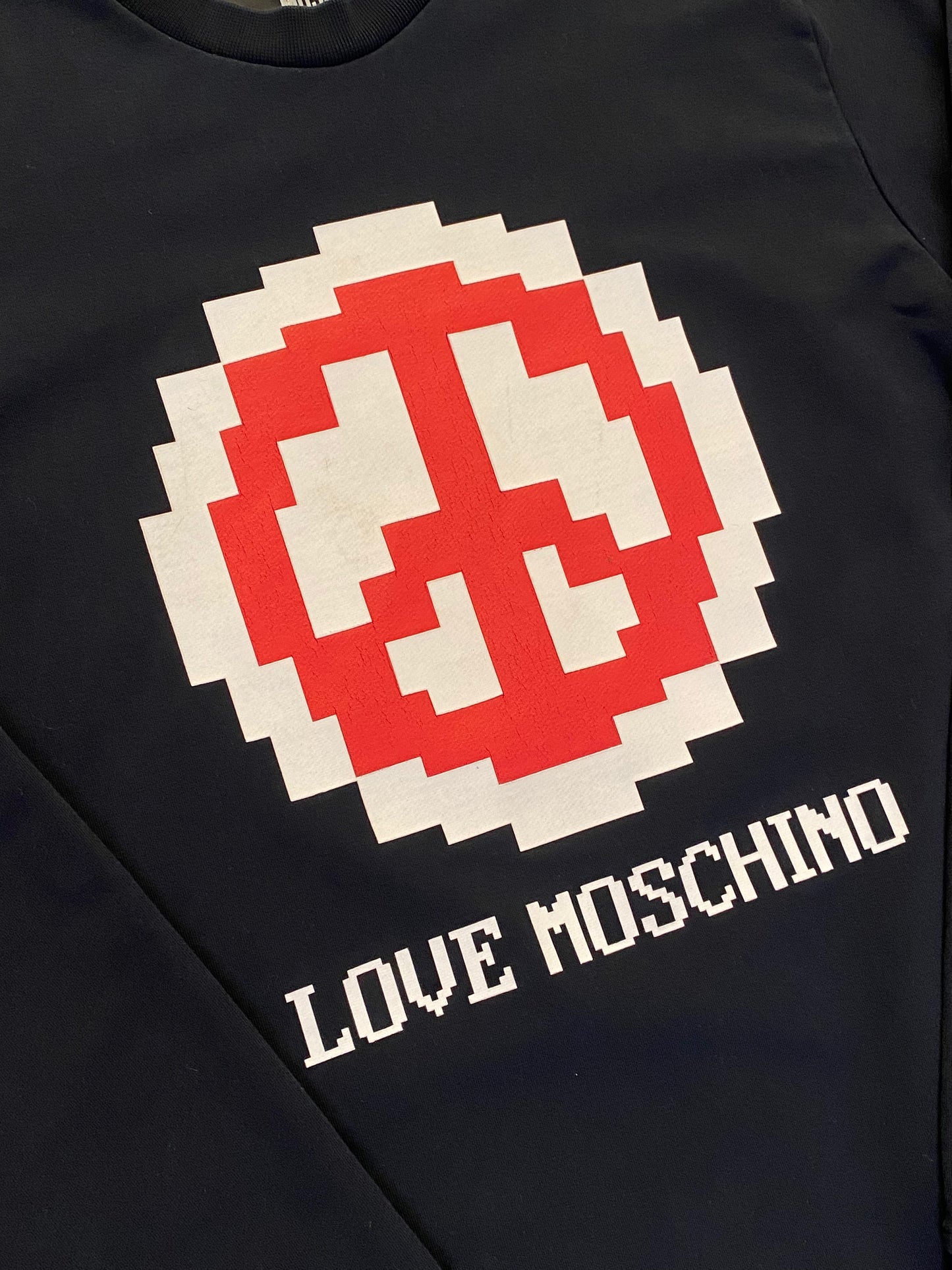 Moschino Pixel Logo Crew Neck - Black - Extra Large