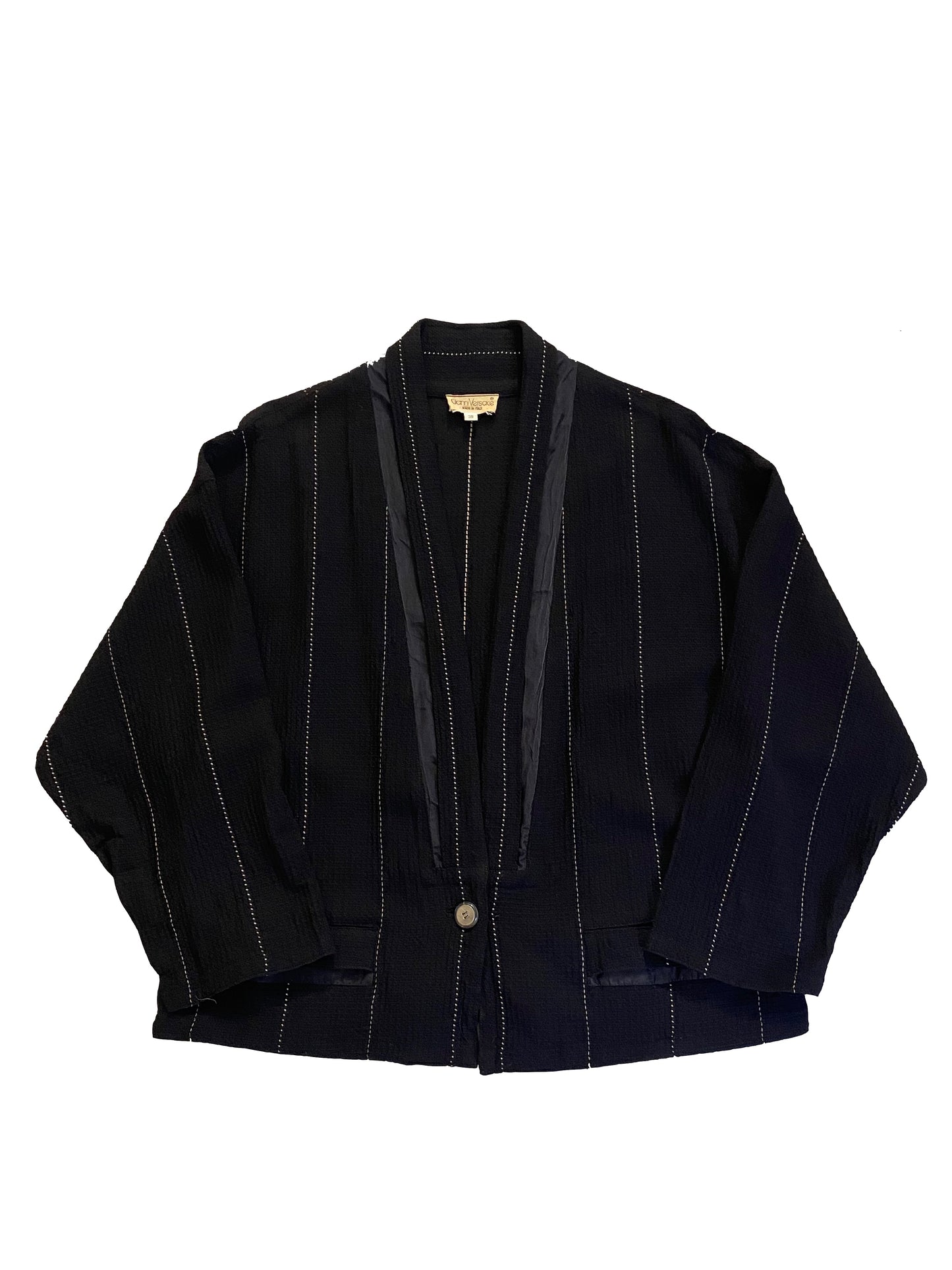 Gianni Versace 80´s Vintage Pinstripe Cotton Blazer - Black - Small