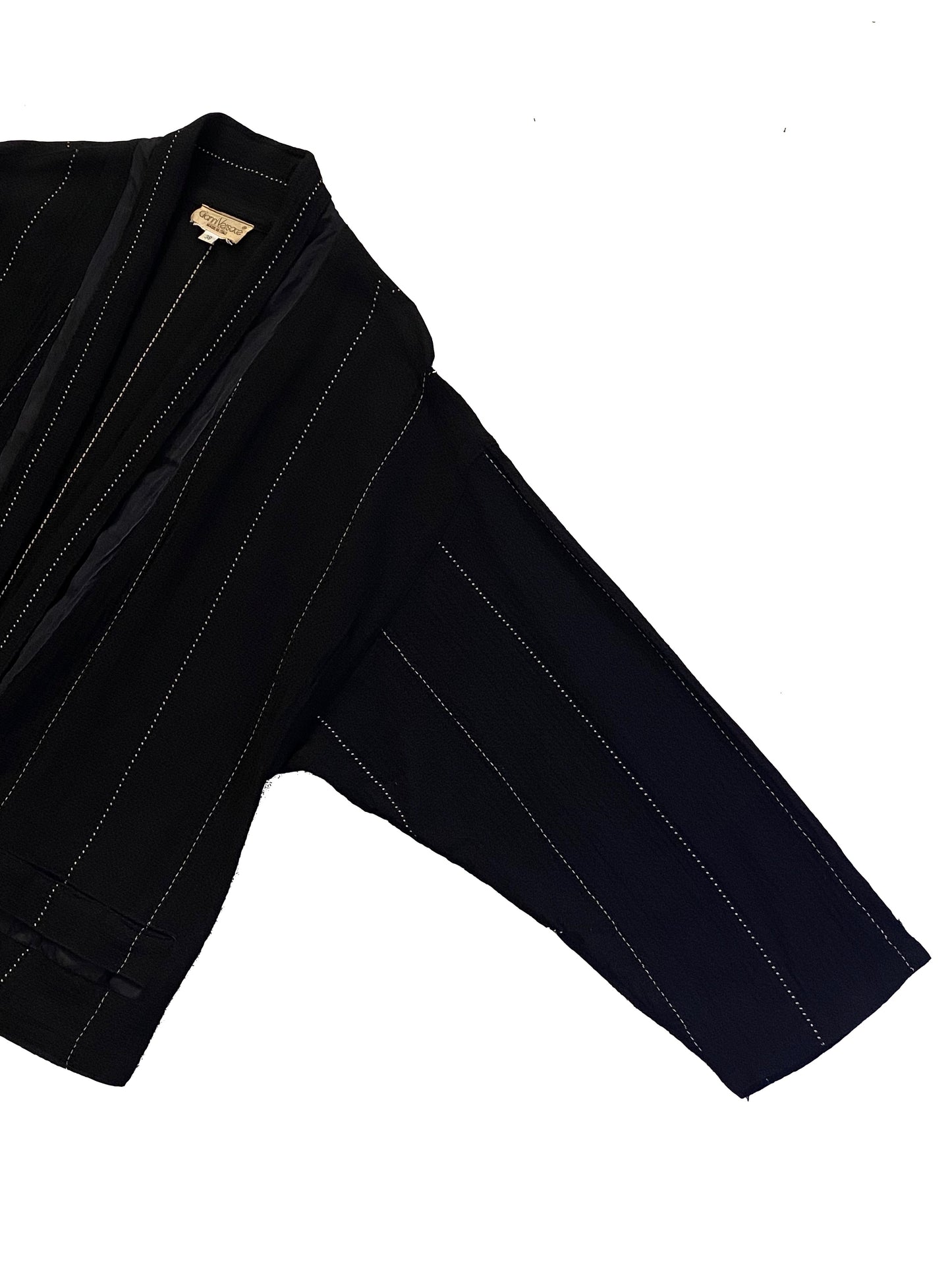 Gianni Versace 80´s Vintage Pinstripe Cotton Blazer - Black - Small