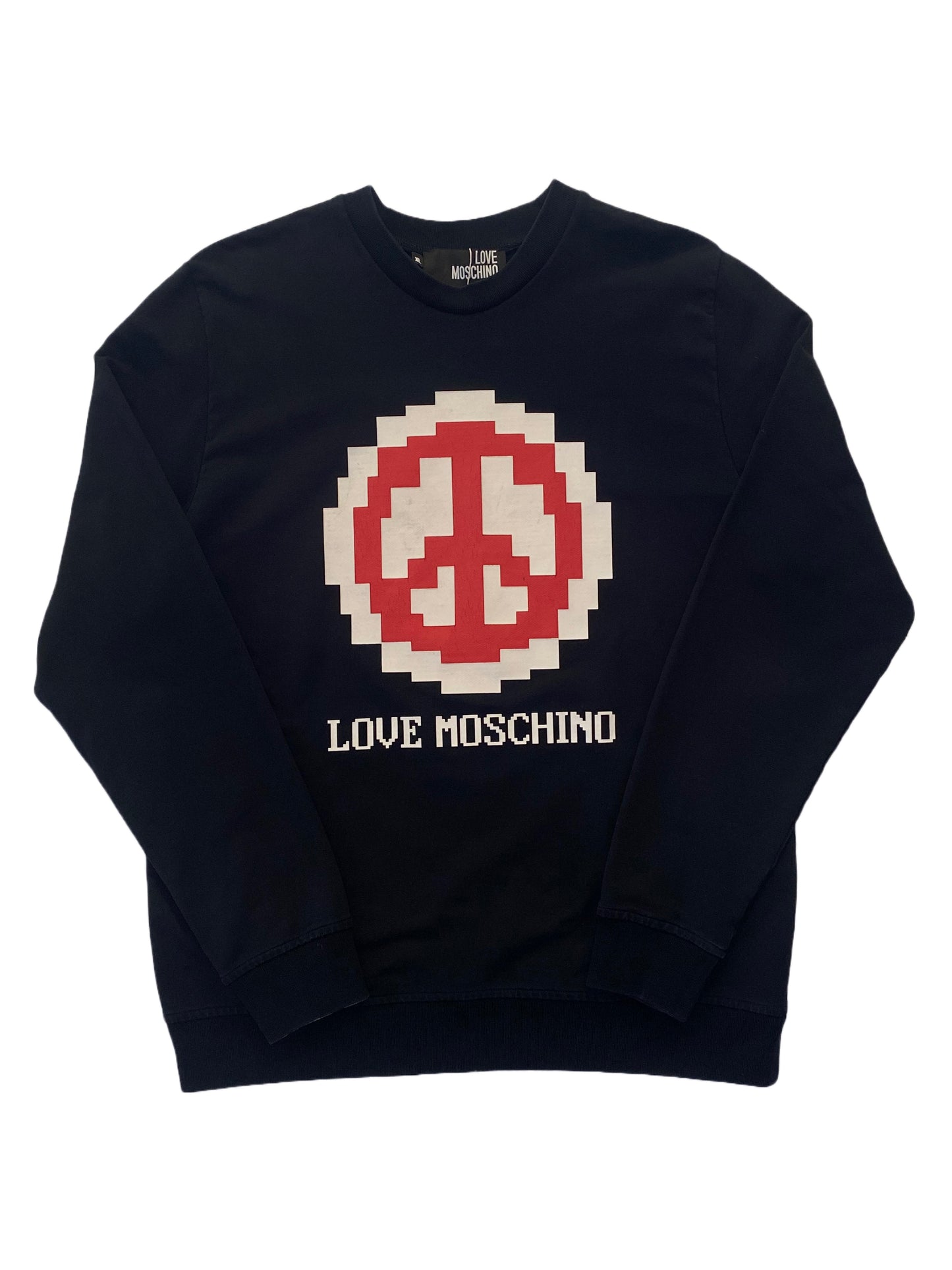 Moschino Pixel Logo Crew Neck - Black - Extra Large